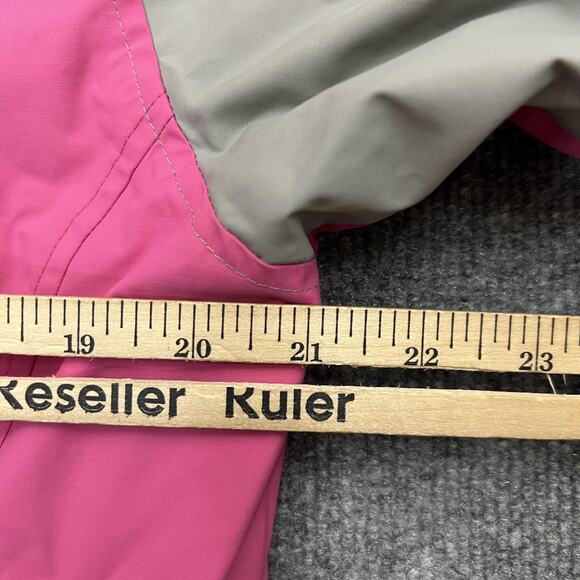 Golite Jacket Womens Large Pink Gray Hooded Full Zip Outdoor Waterproof Coat - Picture 9 of 10